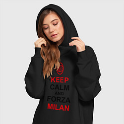 Женское худи-платье Keep Calm & Forza Milan, цвет: черный — фото 2