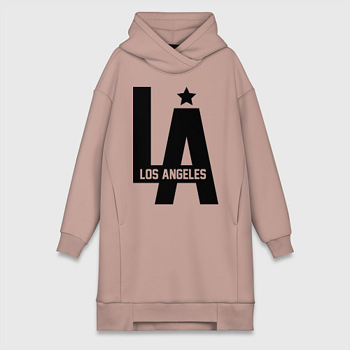 Женская толстовка-платье Los Angeles Star / Пыльно-розовый – фото 1