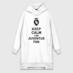 Женское худи-платье Keep Calm & Juventus fan, цвет: белый