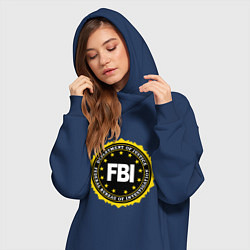 Женское худи-платье FBI Departament, цвет: тёмно-синий — фото 2