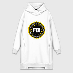 Женское худи-платье FBI Departament, цвет: белый