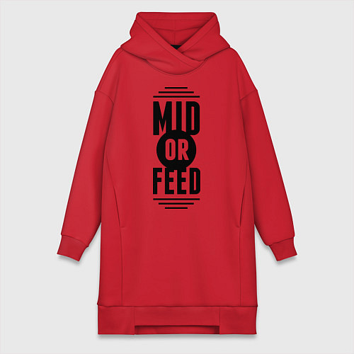 Женская толстовка-платье Mid or feed / Красный – фото 1