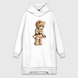 Женское худи-платье Nasty Bear, цвет: белый