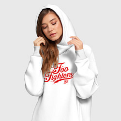 Женское худи-платье Foo Fighters 95, цвет: белый — фото 2
