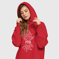 Женское худи-платье Gojira, цвет: красный — фото 2