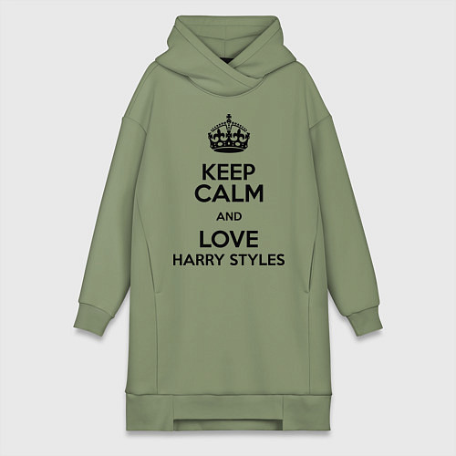Женская толстовка-платье Keep Calm & Love Harry Styles / Авокадо – фото 1