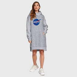 Женское худи-платье NASA Delorean 88 mph, цвет: меланж — фото 2