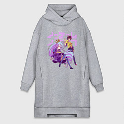 Женское худи-платье No Game No Life, цвет: меланж