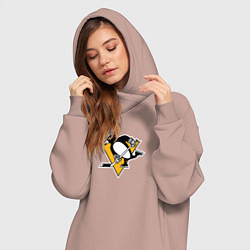 Женское худи-платье Pittsburgh Penguins: Evgeni Malkin, цвет: пыльно-розовый — фото 2