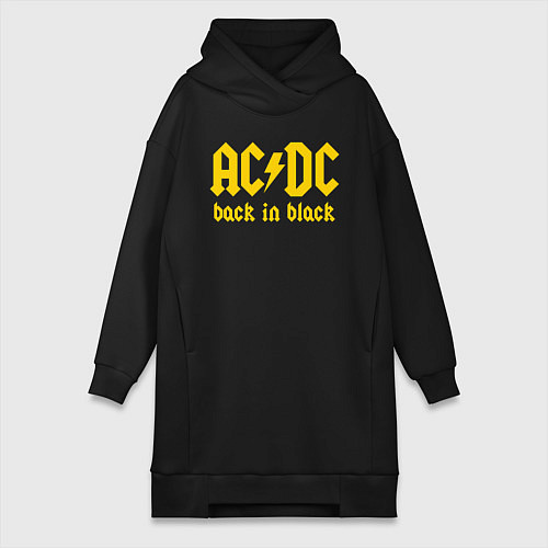 Женская толстовка-платье ACDC BACK IN BLACK / Черный – фото 1