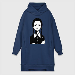 Женское худи-платье Wednesday Addams, цвет: тёмно-синий