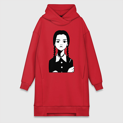 Женская толстовка-платье Wednesday Addams / Красный – фото 1