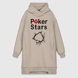 Женское худи-платье Poker Stars, цвет: миндальный