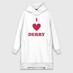 Женское худи-платье I Love Derry, цвет: белый