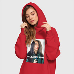 Женское худи-платье Billie Eilish, цвет: красный — фото 2