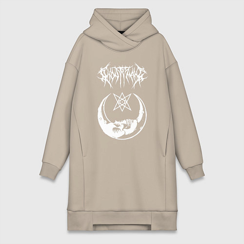 Женская толстовка-платье GHOSTEMANE НА СПИНЕ / Миндальный – фото 1