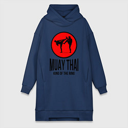 Женское худи-платье Muay thai fighters, цвет: тёмно-синий