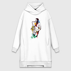 Женское худи-платье Джаз, цвет: белый