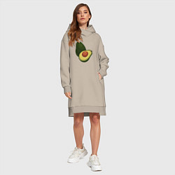 Женское худи-платье Авокадо, цвет: миндальный — фото 2