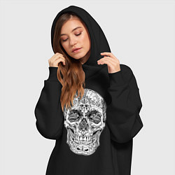 Женское худи-платье Узор, цвет: черный — фото 2