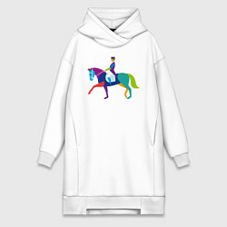 Женская толстовка-платье Всадник на коне