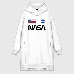 Женское худи-платье NASA НАСА, цвет: белый