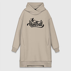 Женское худи-платье Handball lettering, цвет: миндальный
