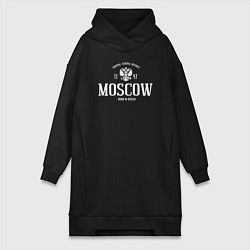 Женское худи-платье Москва Born in Russia, цвет: черный