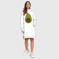 Женское худи-платье Авокадо спина, цвет: белый — фото 2