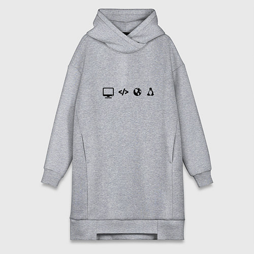 Женская толстовка-платье LINUX / Меланж – фото 1