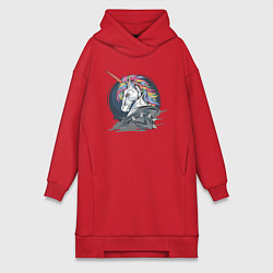 Женская толстовка-платье Единорог Rock