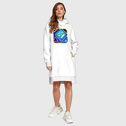 Женское худи-платье Geometry Dash, цвет: белый — фото 2