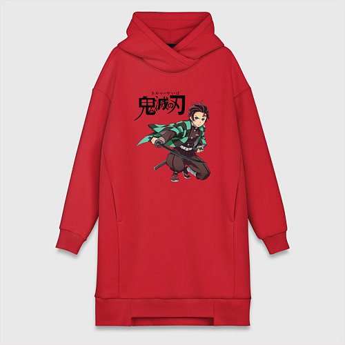 Женская толстовка-платье KIMETSU NO YAIBA / Красный – фото 1