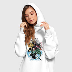 Женское худи-платье KIMETSU NO YAIBA, цвет: белый — фото 2