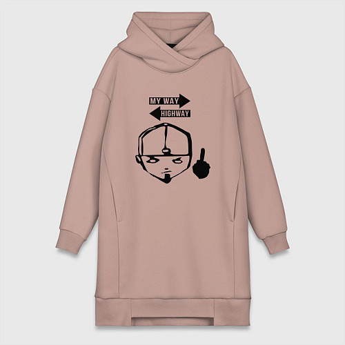 Женская толстовка-платье LIMP BIZKIT / Пыльно-розовый – фото 1