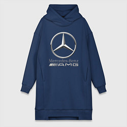 Женское худи-платье MERCEDES-BENZ AMG, цвет: тёмно-синий