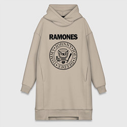 Женское худи-платье RAMONES, цвет: миндальный