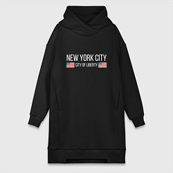 Женское худи-платье NEW YORK, цвет: черный
