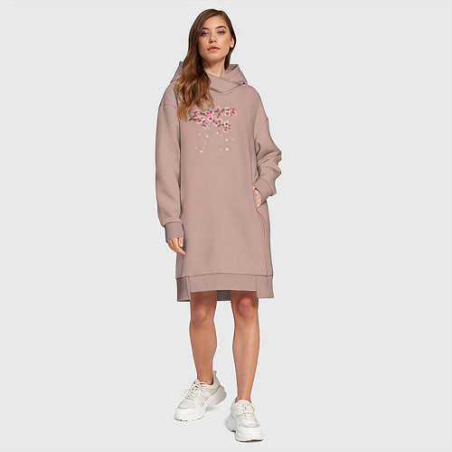 Женская толстовка-платье Весна 2020 / Пыльно-розовый – фото 4
