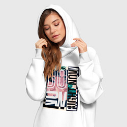 Женское худи-платье Do now, right now, цвет: белый — фото 2