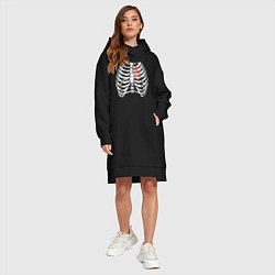 Женское худи-платье Skeleton, цвет: черный — фото 2