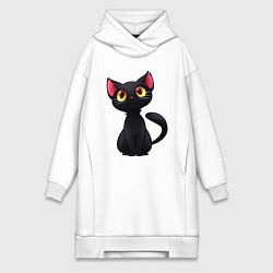Женская толстовка-платье Черный котенок