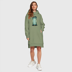 Женское худи-платье Клон Бет, цвет: авокадо — фото 2