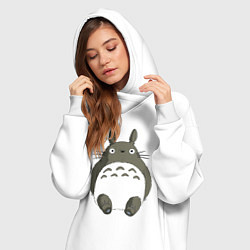 Женское худи-платье Тоторо с прозрачным пузиком, цвет: белый — фото 2