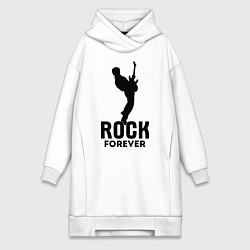 Женское худи-платье Rock forever, цвет: белый