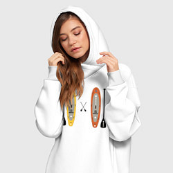Женское худи-платье Сап серфинг, цвет: белый — фото 2