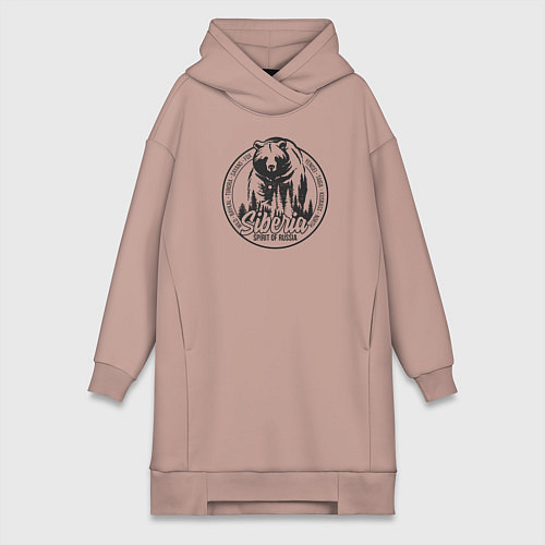 Женская толстовка-платье Сибирь Дух России / Пыльно-розовый – фото 1