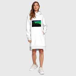 Женское худи-платье Северное сияние, цвет: белый — фото 2