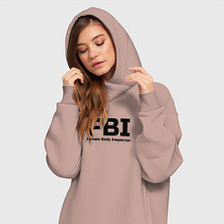 Женское худи-платье ФБР,Инспектор женского тела, цвет: пыльно-розовый — фото 2