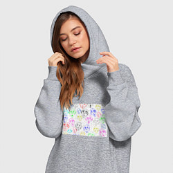 Женское худи-платье Цветные лица, цвет: меланж — фото 2